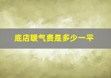 底店暖气费是多少一平