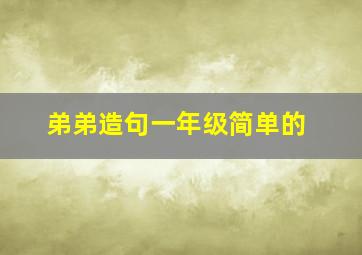 弟弟造句一年级简单的