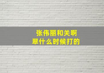 张伟丽和关啊翠什么时候打的