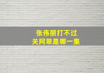 张伟丽打不过关阿翠是哪一集