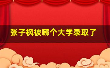 张子枫被哪个大学录取了