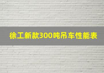 徐工新款300吨吊车性能表