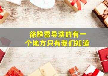 徐静蕾导演的有一个地方只有我们知道