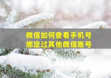 微信如何查看手机号绑定过其他微信账号