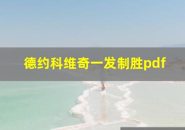 德约科维奇一发制胜pdf