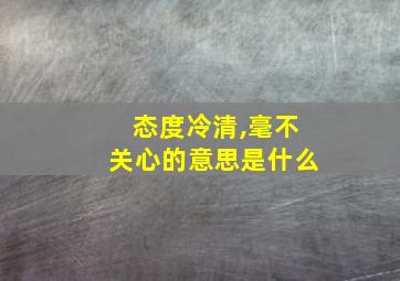 态度冷清,毫不关心的意思是什么