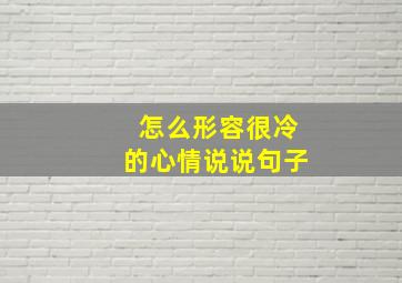 怎么形容很冷的心情说说句子