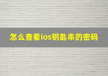 怎么查看ios钥匙串的密码