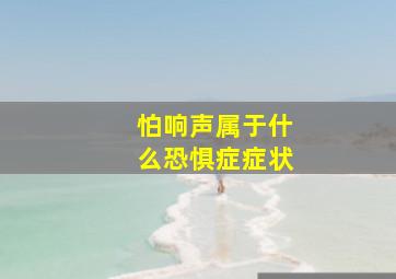 怕响声属于什么恐惧症症状