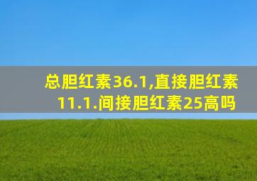 总胆红素36.1,直接胆红素11.1.间接胆红素25高吗