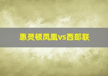 惠灵顿凤凰vs西部联