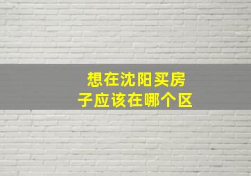 想在沈阳买房子应该在哪个区