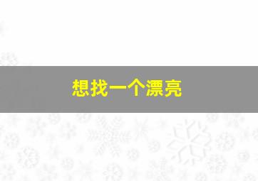 想找一个漂亮