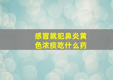 感冒就犯鼻炎黄色浓痰吃什么药