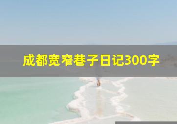 成都宽窄巷子日记300字