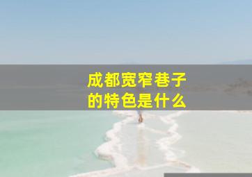 成都宽窄巷子的特色是什么