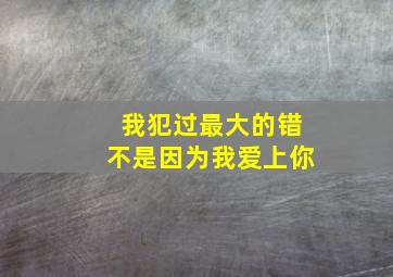 我犯过最大的错不是因为我爱上你