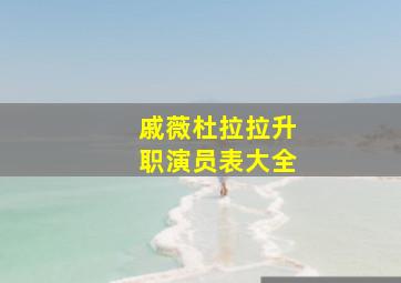 戚薇杜拉拉升职演员表大全