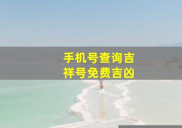 手机号查询吉祥号免费吉凶