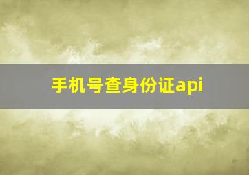 手机号查身份证api