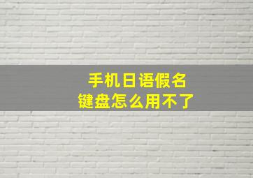 手机日语假名键盘怎么用不了