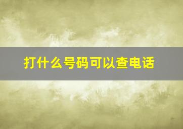 打什么号码可以查电话