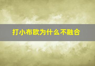 打小布欧为什么不融合