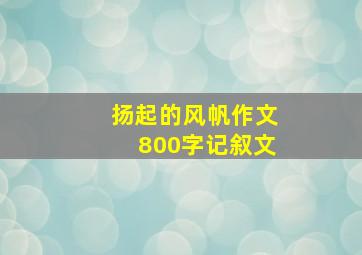 扬起的风帆作文800字记叙文