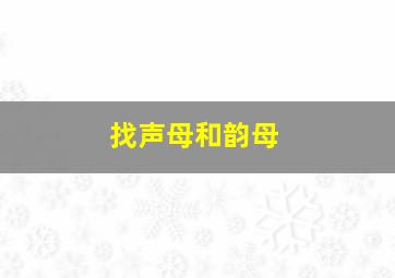 找声母和韵母