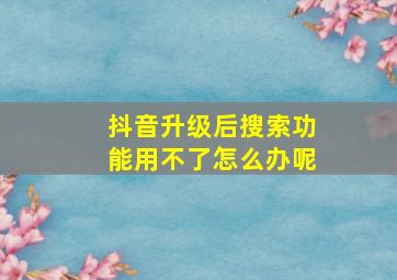 抖音升级后搜索功能用不了怎么办呢