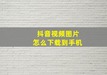 抖音视频图片怎么下载到手机