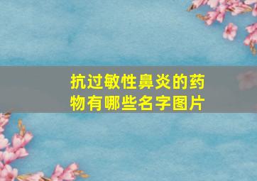 抗过敏性鼻炎的药物有哪些名字图片