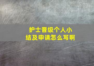 护士晋级个人小结及申请怎么写啊