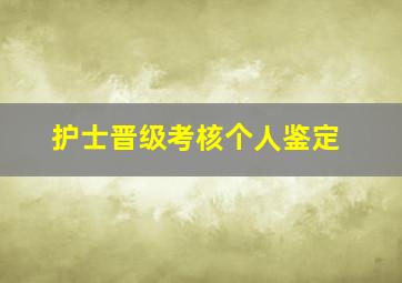 护士晋级考核个人鉴定