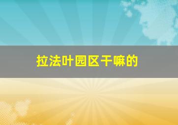 拉法叶园区干嘛的