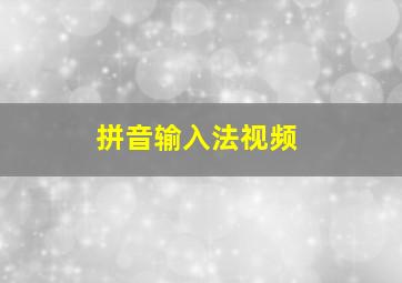 拼音输入法视频