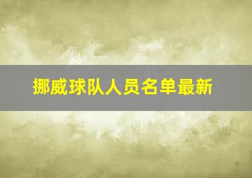 挪威球队人员名单最新