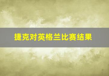 捷克对英格兰比赛结果