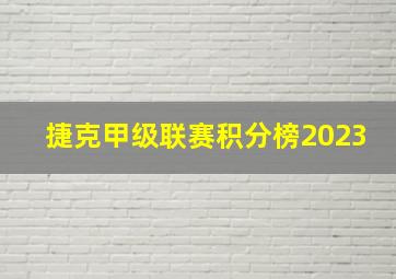 捷克甲级联赛积分榜2023