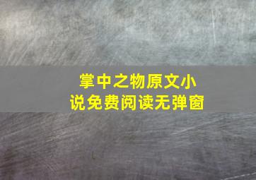 掌中之物原文小说免费阅读无弹窗