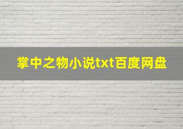 掌中之物小说txt百度网盘