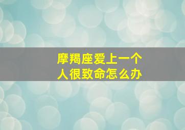 摩羯座爱上一个人很致命怎么办