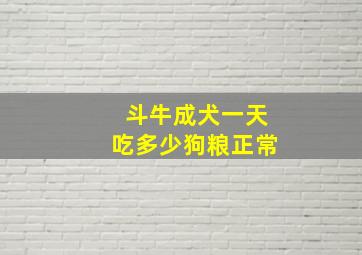 斗牛成犬一天吃多少狗粮正常