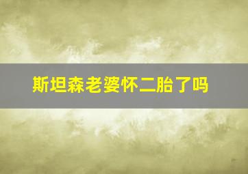 斯坦森老婆怀二胎了吗