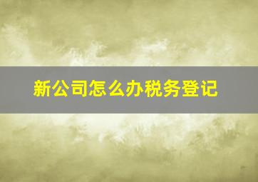 新公司怎么办税务登记