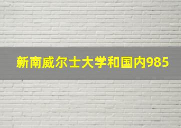 新南威尔士大学和国内985