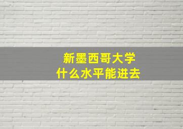 新墨西哥大学什么水平能进去