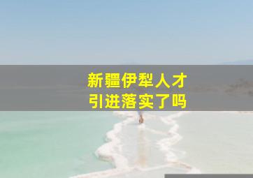 新疆伊犁人才引进落实了吗