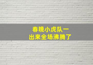 春晚小虎队一出来全场沸腾了