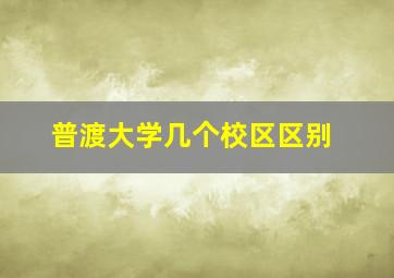 普渡大学几个校区区别